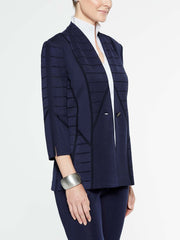Shine Stitch Jacket Color Indigo