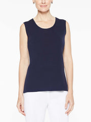 Indigo Classic Knit Scoop Neck Tank Top Color Indigo
