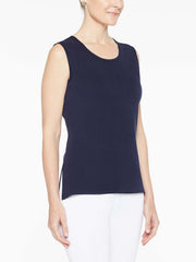 Indigo Classic Knit Scoop Neck Tank Top Color Indigo