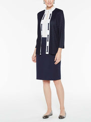 Laced Placket Jacket Color Indigo/White