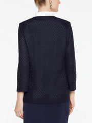 Laced Placket Jacket Color Indigo/White