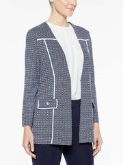 Spectator Trimmed Jacket Color Indigo/White