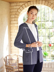 Spectator Trimmed Jacket Color Indigo/White