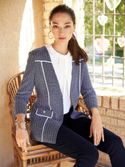 Spectator Trimmed Jacket Color Indigo/White