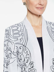 Embroidery Accent Jacket Color White/Indigo