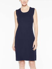 Indigo Scoop Neck Knit Sheath Dress Color Indigo