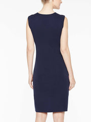 Indigo Scoop Neck Knit Sheath Dress Color Indigo