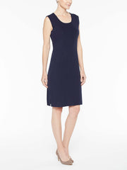 Indigo Scoop Neck Knit Sheath Dress Color Indigo
