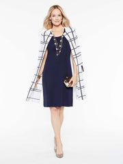 Graphic Plaid Topper Color White/Indigo