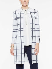 Graphic Plaid Topper Color White/Indigo