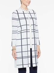 Graphic Plaid Topper Color White/Indigo