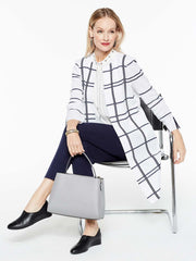 Graphic Plaid Topper Color White/Indigo