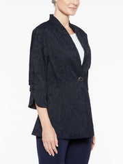 Textured Woven Jacket Color Indigo