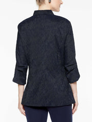Textured Woven Jacket Color Indigo