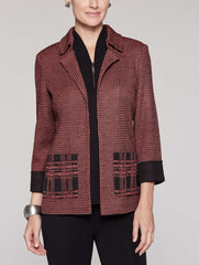 Tweed Contrast Pocket Jacket Color Autumn Blaze/Black