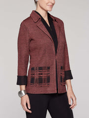 Tweed Contrast Pocket Jacket Color Autumn Blaze/Black