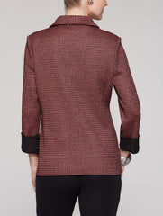 Tweed Contrast Pocket Jacket Color Autumn Blaze/Black