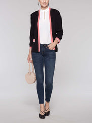 Ottoman Color Trim Jacket Color Black/Autumn Blaze/White