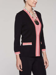 Ottoman Color Trim Jacket Color Black/Autumn Blaze/White