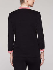 Ottoman Color Trim Jacket Color Black/Autumn Blaze/White