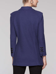 Blazer with Faux Leather Lacing Color Mazarine Blue