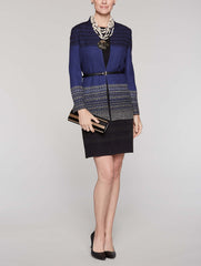 Honeycomb Texture Jacket Color Mazarine/Black/Linen