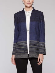 Honeycomb Texture Jacket Color Mazarine/Black/Linen
