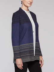 Honeycomb Texture Jacket Color Mazarine/Black/Linen