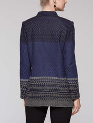 Honeycomb Texture Jacket Color Mazarine/Black/Linen