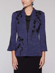 Suede Flower Lurex Jacket Color Black/Mazarine