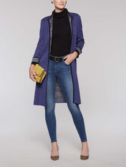 Coat with Mélange Detail Color Black/Linen/Mazarine