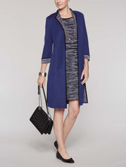 Coat with Mélange Detail Color Black/Linen/Mazarine