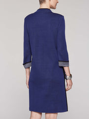 Coat with Mélange Detail Color Black/Linen/Mazarine