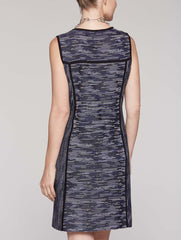 Mélange Detail Dress Color Black/Linen/Mazarine