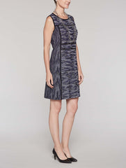 Mélange Detail Dress Color Black/Linen/Mazarine