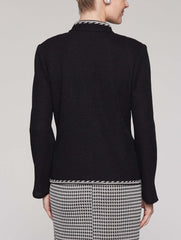 Mandarin Collar Texture Jacket Color Black/Linen