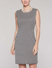 Herringbone Dress Color Linen/Black