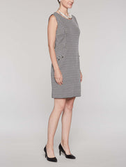 Herringbone Dress Color Linen/Black
