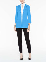 Polished Stud Detail Jacket Color China Blue