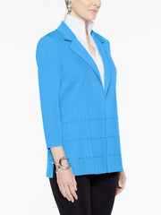 Polished Stud Detail Jacket Color China Blue