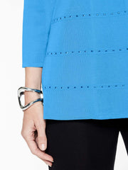 Polished Stud Detail Jacket Color China Blue