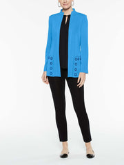 Mandarin Grommet Jacket Color China Blue