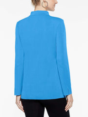 Mandarin Grommet Jacket Color China Blue