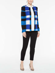 Bold Plaid Pattern Jacket Color China Blue/Blue Flame/Marble Grey