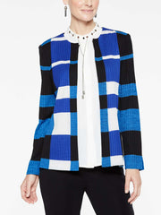Bold Plaid Pattern Jacket Color China Blue/Blue Flame/Marble Grey