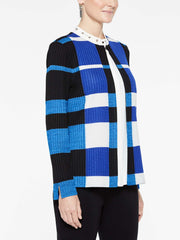 Bold Plaid Pattern Jacket Color China Blue/Blue Flame/Marble Grey