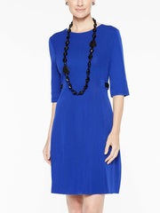 Detailed Waist Dress Color Blue Flame