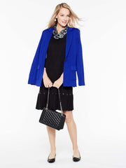 Patch Pocket Textured Blazer Color Blue Flame