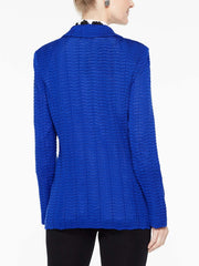 Patch Pocket Textured Blazer Color Blue Flame