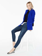 Patch Pocket Textured Blazer Color Blue Flame